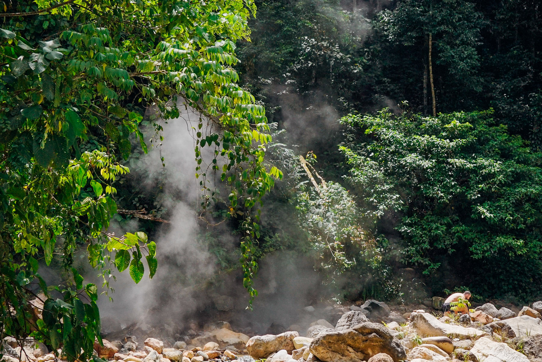 Hot spring in the Sumatra jungle
