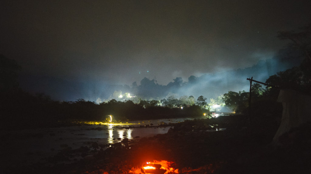 Fishing at night on Ketambe river
