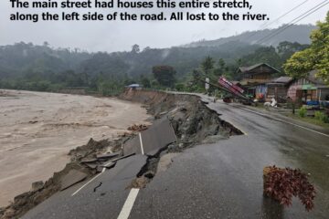 Main road in Ketambe destroyed